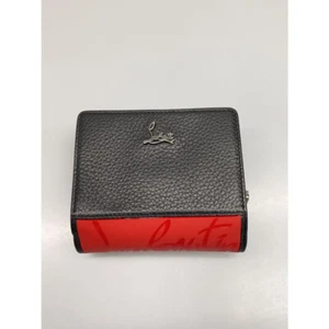 Christian Louboutin PALOMA Bifold Wallet Sheepskin Black Logo Hardware Authentic - Picture 1 of 6