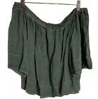 Women?S Young Fabulous & Broke Blouse Off  The Shoulder Green Cropped Size M