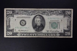 1950A $20.00 FRN Star Note, heavy 3 folds, tears in borders, one pinhole - Picture 1 of 2