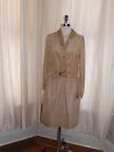 Vtg 1980s Career Casual TAN CHAMOIS Faux Suede BELTED SHIRT DRESS WITH VEST 12