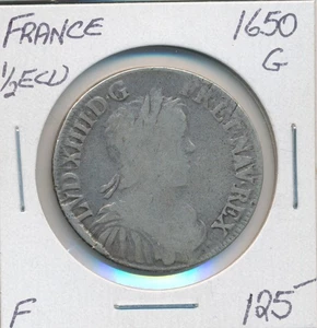 France Louis XIV 1/2 Ecu 1650 G - F - Picture 1 of 2