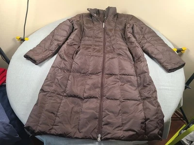 Abrigo Lands End Puffer para Mujer XL Marrón Plumón de Ganso Exterior Parka Chaqueta Foto 1 de 4