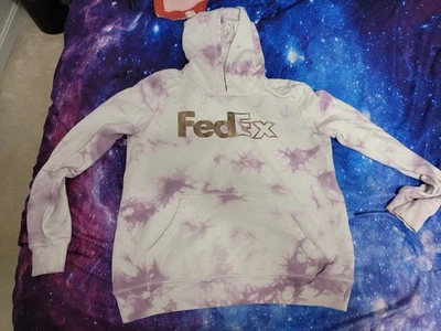 Edición Limitada Fedex Púrpura Blanco Metálico Calcomanía Tie Dye Sudadera con Capucha Sudadera con L Foto 1 de 4