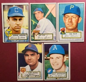 1952 Topps Vintage Baseball 5-card Lot *Hank Sauer* *Cliff Mapes* Mid Grade+ - Picture 1 of 5