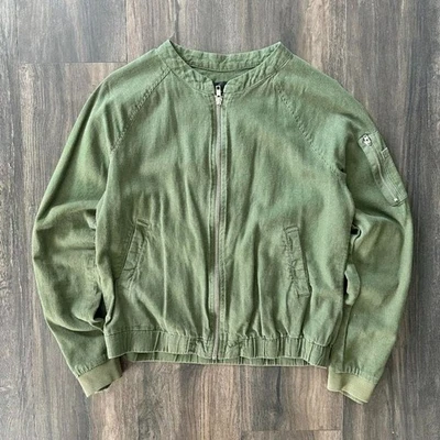 Sanctuary Lightweight Jacket Military Green Full Zip w/ Pockets Women's Medium - Image 1 of 4