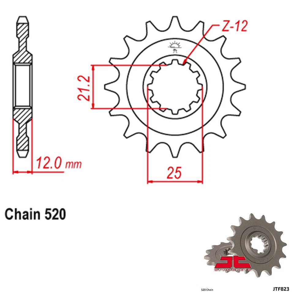 Piñones delanteros JT Husqvarna 400 WR/CR 81-89 JTF823.14 Foto 1 de 2