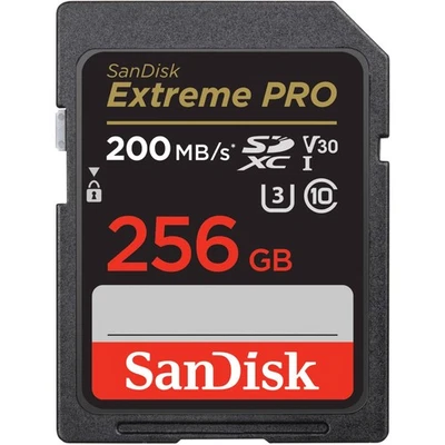 SanDisk Extreme PRO 256GB SDXC Card, UHS-I, Class 10, V30, U3, up to 200 MB/s - Image 1 of 4