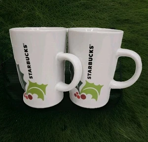 2 tazas de café Starbucks 2011 tazas de cerámica de bayas de acebo para vacaciones de Navidad - Imagen 1 de 11