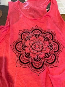Ladies XL red tank top style casual summer sleeveless blouse womens - Picture 1 of 2