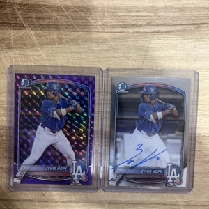 Zyhir Hope 2025 Bowman Chrome Baseball On Card Auto + Purple /250 - Bild 1 von 2