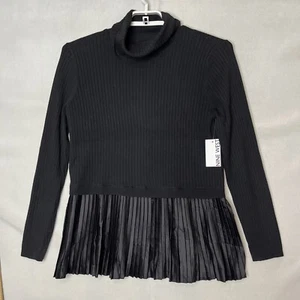 Nine West Sweater Turtleneck Pleated Ruffle Long Sleeve Witchy NEW Womens Large - Picture 1 of 10