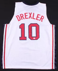Clyde Drexler Signed Team USA Jersey (JSA COA) Clyde the Glide / 10xAll Star - Picture 1 of 6