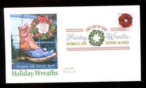 US FDC # 5425 (55c) Wreaths AFDCS Pine Cones Color Cancel 2019, 9p3903 - Picture 1 of 1