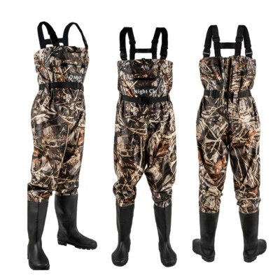 Mens Waiters with Boots Waterproof Overall Chest Waders Fishing Hunting Nice New - Image 1 of 4