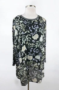 Calvin Klein Floral Wildflower Lined Tunic Blouse Mini Dress Womens Plus Size 1X - Picture 1 of 15