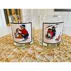 Set Of Two Norman Rockwell Winter Scenes Arby?S Collector Series Glasses