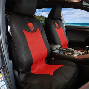 For Acura TL Front Seat Covers Red Black Breathable Mesh Devil Skull - Picture 1 of 4