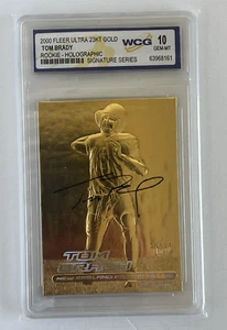 2000 Fleer Ultra 23KT Gold Tom Brady Rookie Holo Signature Series WCG 10 - Picture 1 of 2