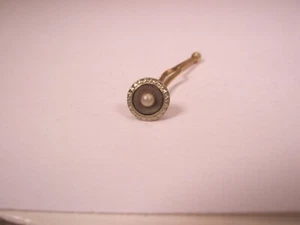SINGLE(1) 1/4" Gray Round MOP Gold Plated Vintage Formal Tuxedo Shirt Stud c118 - Picture 1 of 5
