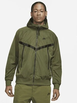 Chaqueta con Capucha Nike Para Hombre Tejida Windrunner DA7354-326 Oliva/Negro Mediana Nueva con Etiquetas Foto 1 de 4