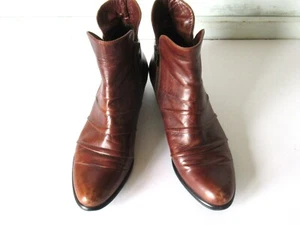 Everybody By BZ Moda Brown Leather Ankle Boots Size 8 - Picture 1 of 5