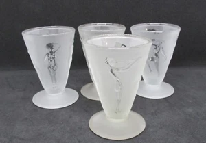 Consolidated Glass Art Deco Set of 11 Dancing Nymphs Nude Cocktails 1930s SCARCE - Picture 1 of 4