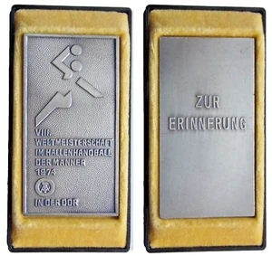 Placa medalla RDA, VIII. Campeonato Mundial de Balonmano Sala Masculino 1974 - Imagen 1 de 7