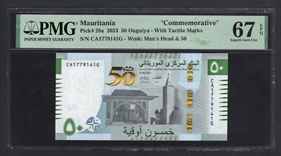 Mauritania 50 Ouguiya 2023 P28a "Commemorative" Uncirculated Grade 67 - Image 1 of 2