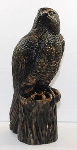 Deko Figur Falke Vogel sitzend auf Felsen H 40 cm Kupfer-Antik aus Kunststoff - Bild 1 von 5