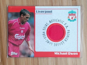 Topps Premier Gold 2002 Michael Owen Authentic Premier League Game Worn shirt - Picture 1 of 2