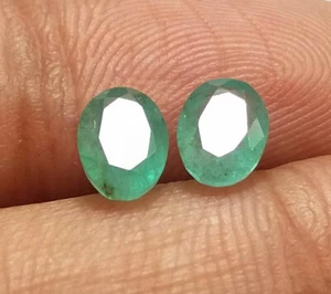 1,80 ct natürliche Sambia Mine Ovalschliff passendes Paar 7 x 5 mm Erdmine gute Qualität - Bild 1 von 7