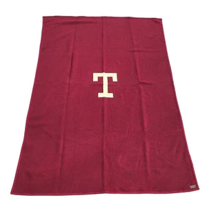 78x58 Vintage Pendleton rote Wolle Buchstabe T Initiale Decke Made in USA - Bild 1 von 10