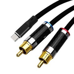 HIFI USB C To RCA Audio Cable Male To Male For Sumsung Xiaomi Phone Audio Cable - Picture 1 of 5