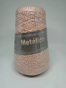 Metalico by Millor Knitcraft Machine Knitting Yarn Cone - 9oz - Pink & Gold - Picture 1 of 4