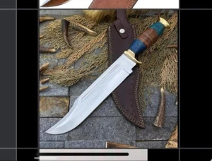 Custom Handmade 18" D2 Tool Steel High Polish Crocodile Dundee Bowie knife+Cover - Picture 1 of 1