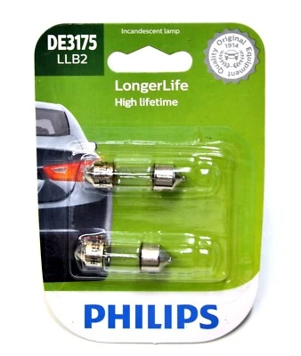 Philips LongerLife DE3175 10W Two Bulbs Interior Dome Light Replacement Stock  - Image 1 of 4