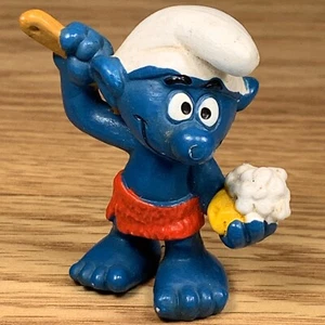 Vintage Smurfs Bathing Smurf 2" Figure by Peyo - Germany - Bully - Soap - Watch - Picture 1 of 5