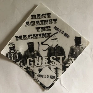 RARE Rage Against The Machine Backstage Guest Sticky Pass 8/15 1996 Hip Hop Punk - Picture 1 of 1