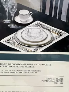 Lenox Linens Erica/Erin Art Deco NEW In Package Set Of 2 Placemats & 2 Napkins - Picture 1 of 14