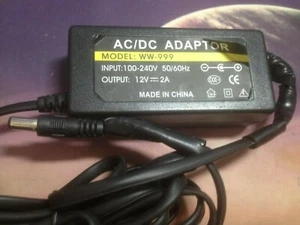 AC/DC  Adapter Power Cord Charger Model WW-999, 12V 2A - Picture 1 of 1