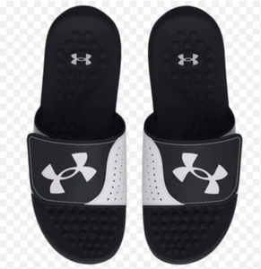 UA Under Armour Herren M Ignite 7 SL Pantoletten schwarz weiß NEU Neu mit Etikett Größe 17 - Bild 1 von 7