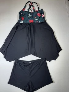Daci Two Piece Swimdress with Boyshorts for Women’s 14W Flowy Swimsuits - Picture 1 of 14