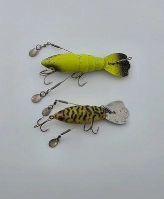 (2) Lote de 2 señuelos de pesca vintage Blakemore Craw Pappy Crankbait Foto 1 de 4