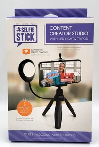 Selfie Stick Treppiede con Anello LED Luce Contenuti Creatori Ottimo per Scatole Luminose - Foto 1 di 3
