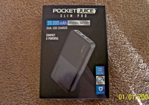 NEW POCKET JUICE SLIM PRO DUAL USB CHARGER BATTERY BANK 20,000 mAh - Photo 1 sur 1
