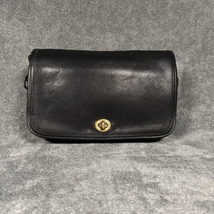Coach Penny Pocket Handtasche schwarz Schultertasche Geldbeutel Leder OHNE RIEMEN # 9755 - Bild 1 von 13