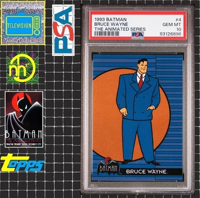 1993 Topps Batman: The Animated Series - #4 Bruce Wayne - PSA 10 GEM MINT POP 4 - Image 1 of 4