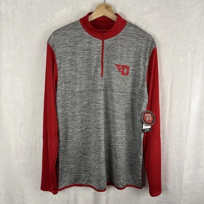 Colosseum Dayton Flyers рубашка средний красный серый 1/4 молнии пуловер баскетбол NCAA - Изображение 1 из 4