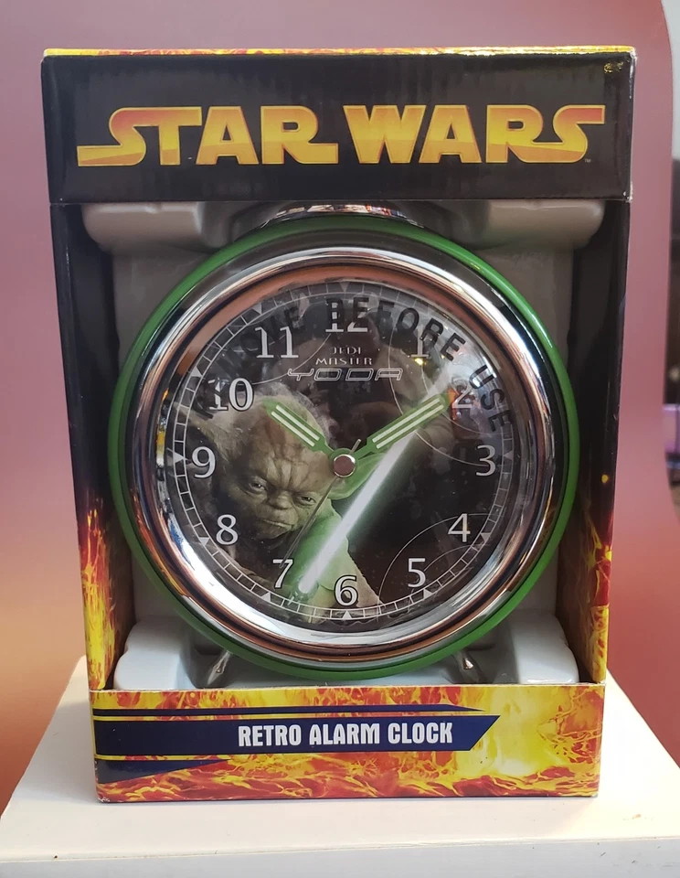 Reloj despertador retro Star Wars * Yoda * La venganza de los Sith * Estuche de metal *NUEVO EN CAJA Foto 1 de 4