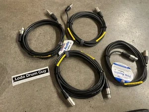 (4) DynaMike Microphone Mic XLR m-f Cable w TAGS ss-XLR15 sweetwater MINTY #YR9 - Picture 1 of 9